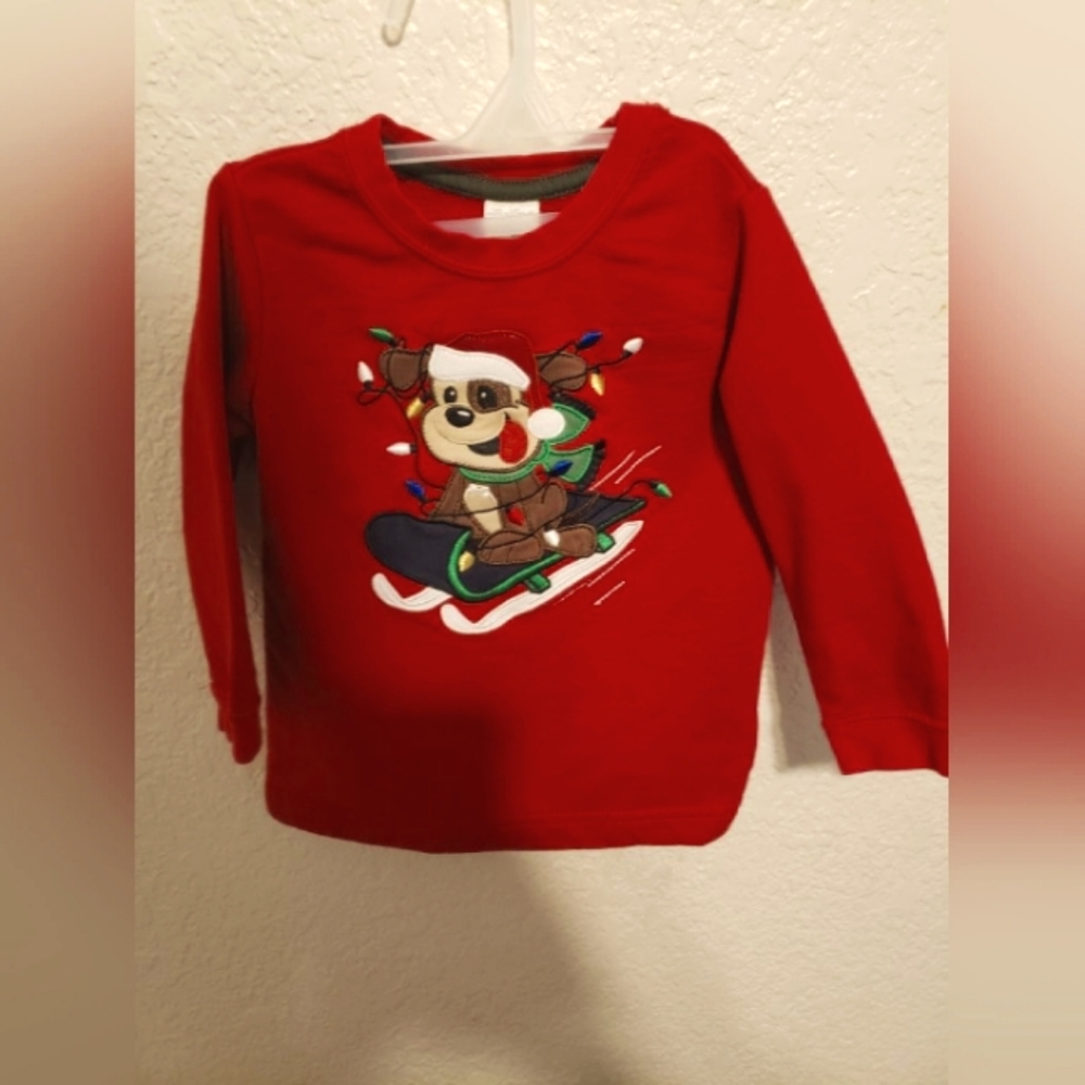 Starting Out Brand-Long sleeve winter themed top size 24 Months-Red